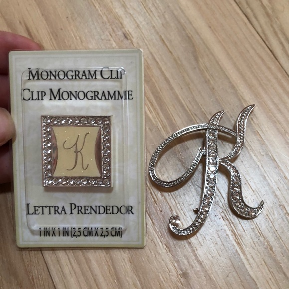 Jewelry - Gemstone letter K clip and pin!